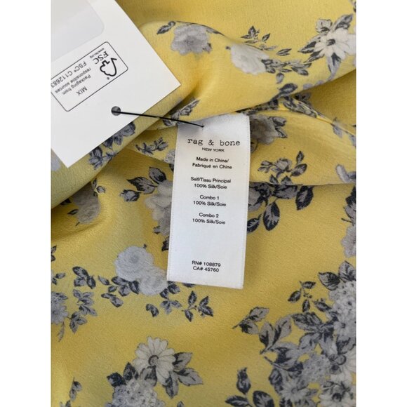 Rag & Bone Womens Yellow Floral Button-Down Shirt With Western Details XS - Picture 11 of 14